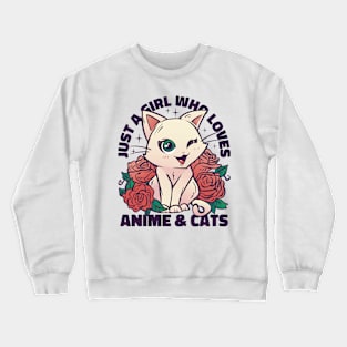 Anime & Feline Love Fusion Crewneck Sweatshirt